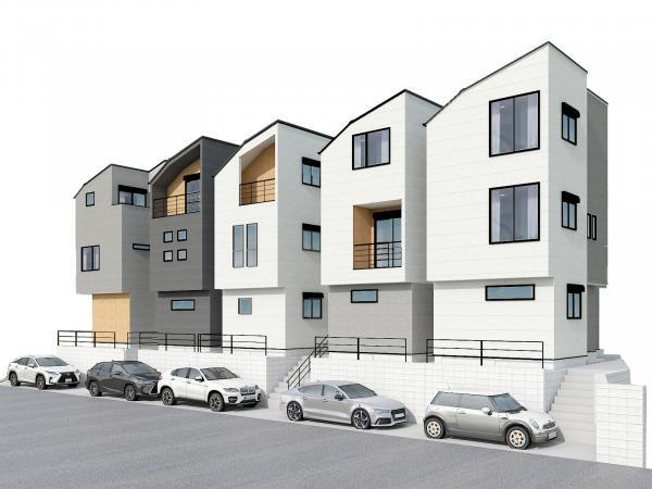 【横浜市戸塚区上倉田町146全5棟新築戸建て】★仲介手数料無料★（倉田小学校・豊田中学校）の外観パース