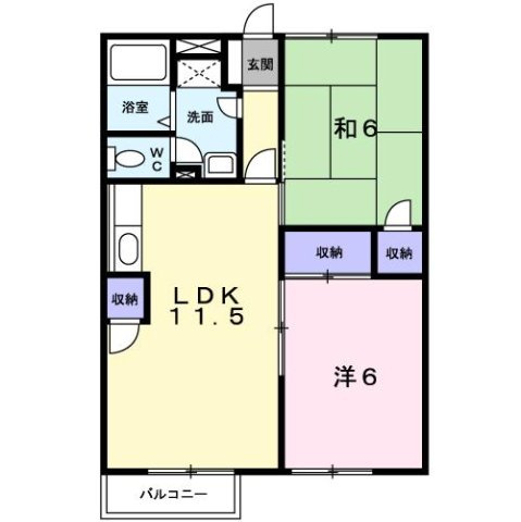 【間取り】 | ハイムゆりの樹　２