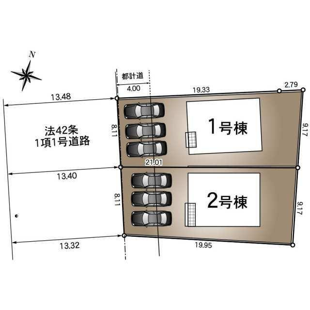 新築戸建て・仲介手数料無料）小牧市春日寺　第３・1号棟の区画図