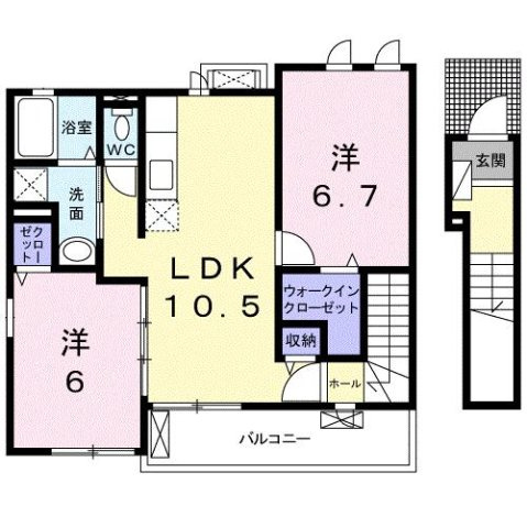 ヴェルハウズンＤの間取り
