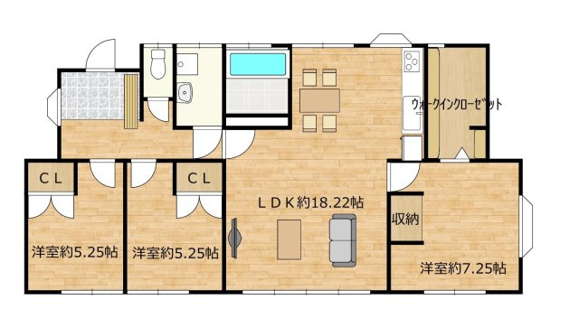 仲介手数料不要　カチタス合志市豊岡　内外装リフォーム済平屋LDK18帖【楓の森小・楓の森中】