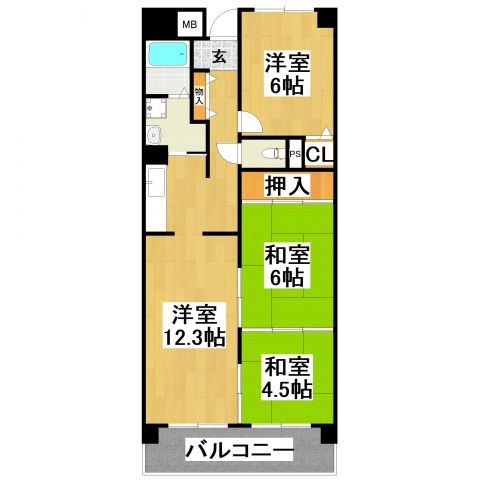 【間取り】 | ボナージュ石橋