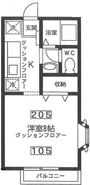 ボンベール国立の間取り