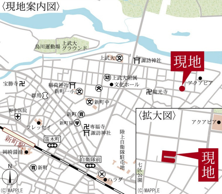【新築】高崎市新町第８　８号棟(全９棟)　リーブルガーデン　新築建売分譲の地図