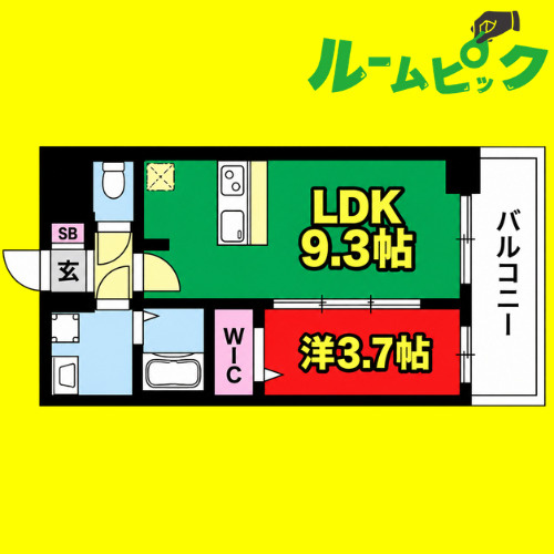 プレリス丸の内オーレル　名古屋市賃貸　仲介手数料無料の間取り