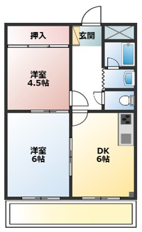 【間取り】 | マリンコート川西 | 和室は琉球畳です