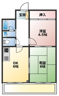 【間取り】 | マリンコート川西 | 和室は琉球畳です