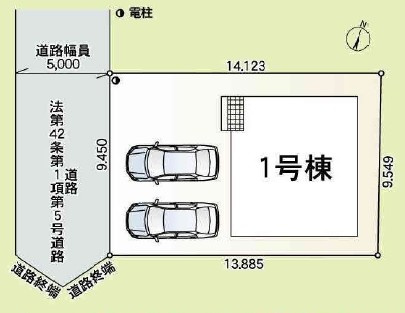 土浦市神立町第9　新築戸建　1号棟の区画図|区画図です♪