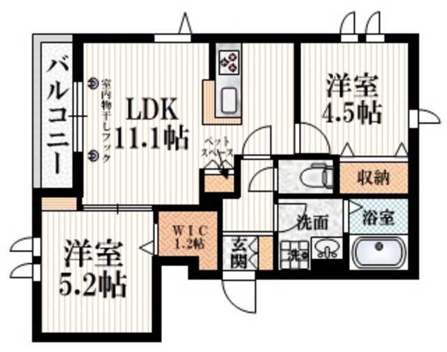 パークサイド芦花の間取り|★角部屋3面採光のお部屋です★
