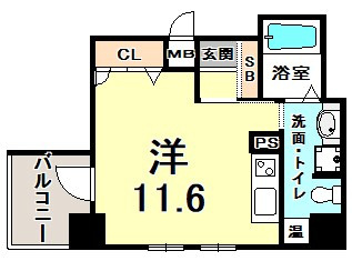アドバンス三宮Ⅳルシールの間取り