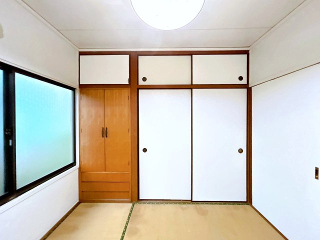仲介手数料不要　カチタス菊池市泗水町永　549万円平屋3DK【泗水小・泗水中】の和室|和室4.5帖：押入れ付き