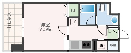 熊本市中央区辛島町の賃貸マンションの間取り