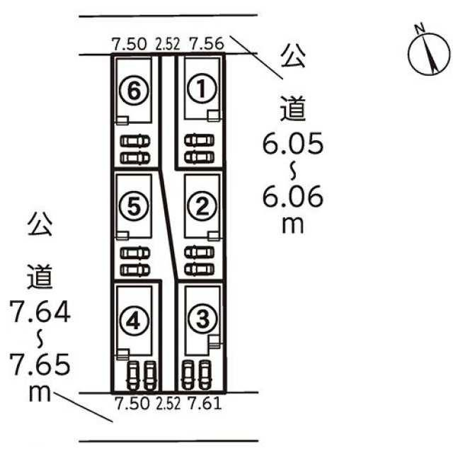 新築戸建て・仲介手数料無料）小牧市小牧原２丁目・６号棟の区画図