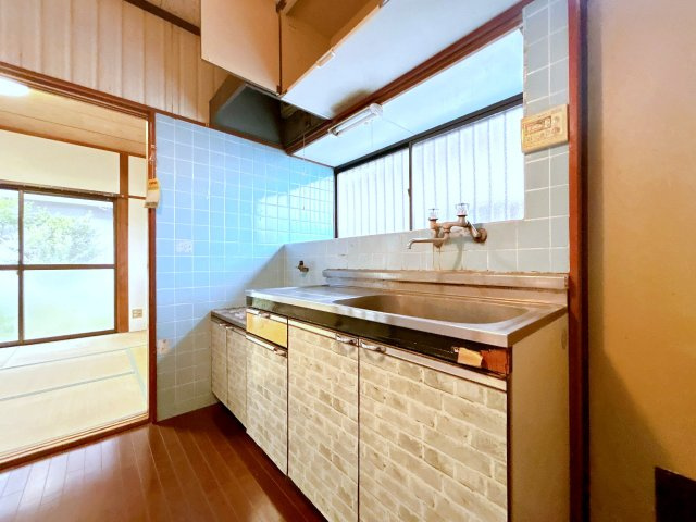仲介手数料不要　カチタス菊池市泗水町永　749万円角地4DK【泗水東小・泗水中】のキッチン|キッチン（2口コンロ）