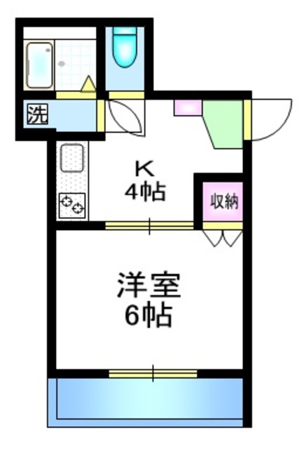 松好ビルの間取り|使いやすい１Ｋタイプ