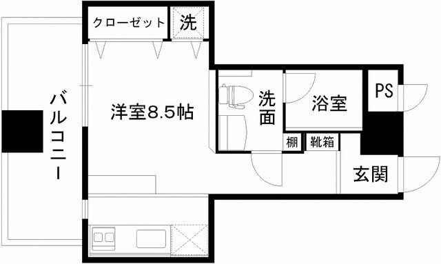 熊本市中央区辛島町の賃貸マンションの間取り
