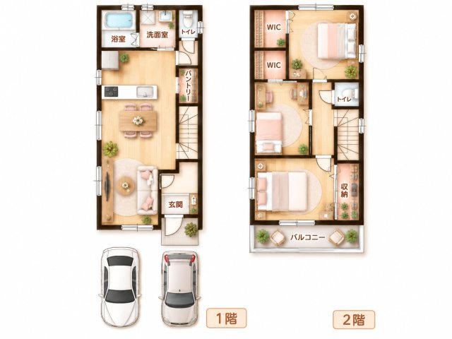 朝日町　中古一戸建ての間取り