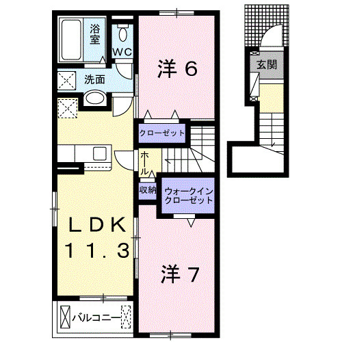 【間取り】 | ソレイユ尾崎Ⅱ