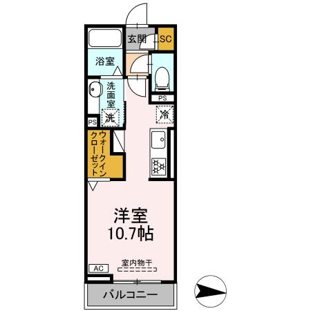 GRAND D-ROOM中山Ⅱ　　　刈谷市の賃貸はクラスホーム刈谷店の間取り