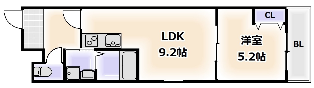 フジパレス住吉長居Ⅵ番館の間取り