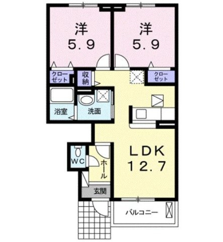 エレガントヒルＡの間取り