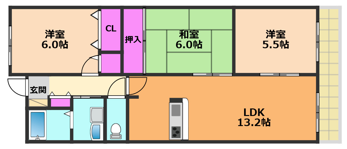 グリーンヒルズ高槻の間取り