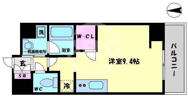 エスパシオ・コモド大阪新町の間取り|エスパシオ・コモド大阪新町　開放感ある間取り