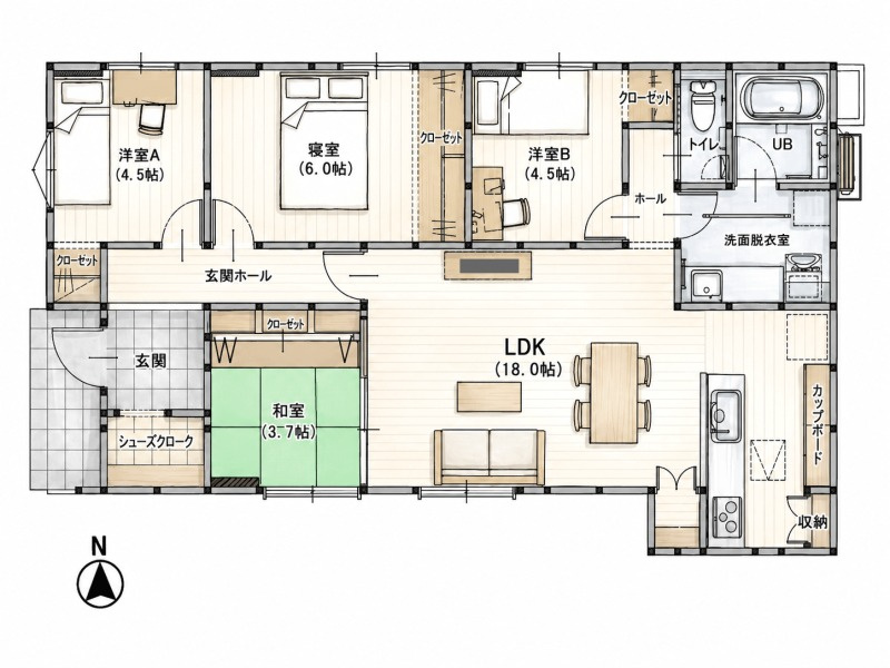 仲介手数料不要　i-passo菊池市泗水町田島10号地 平屋 土地71坪 駐車3台