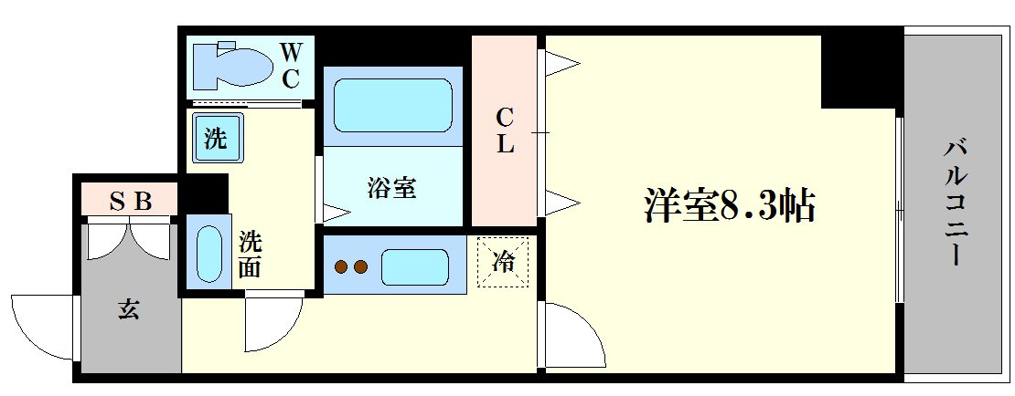 エグゼ天王寺Ⅱの間取り