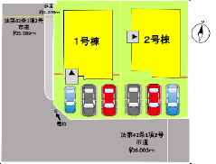 仲介手数料不要　よかタウンBloom北区楠4丁目1期【楠小・楠中】の区画図