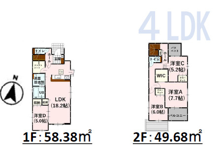 仲介手数料不要　よかタウンRimoku・Bloom北区龍田8丁目3期【龍田小・龍田中】の間取り