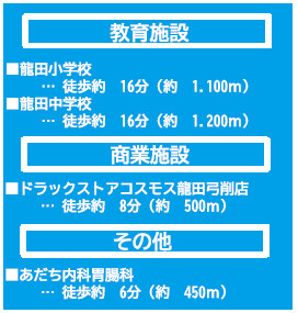 仲介手数料不要　よかタウンBloom・Adouble北区弓削1丁目2期【龍田小・龍田中】の周辺