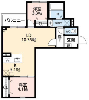 茨木市島2丁目ノース新築の間取り