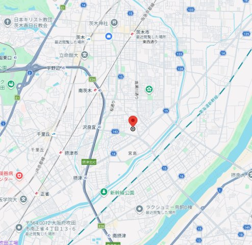 茨木市島2丁目ノース新築の地図
