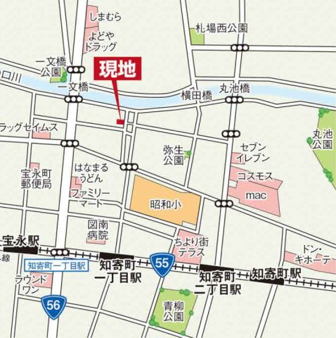 「利便性がよく暮らしやすいエリア」高知市弥生町2期1号棟　新築一戸建ての地図|小学校や商業施設が近隣にある利便性のよいエリアです♪