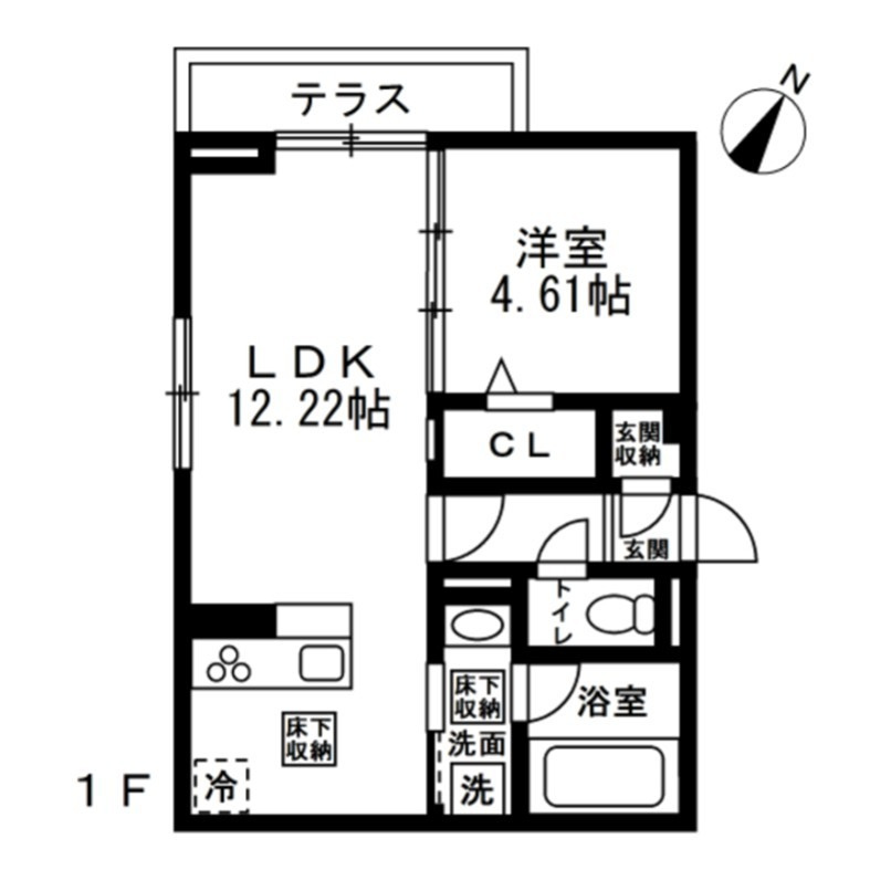 Ｄ－ＲＯＯＭ国立Ⅰ の間取り