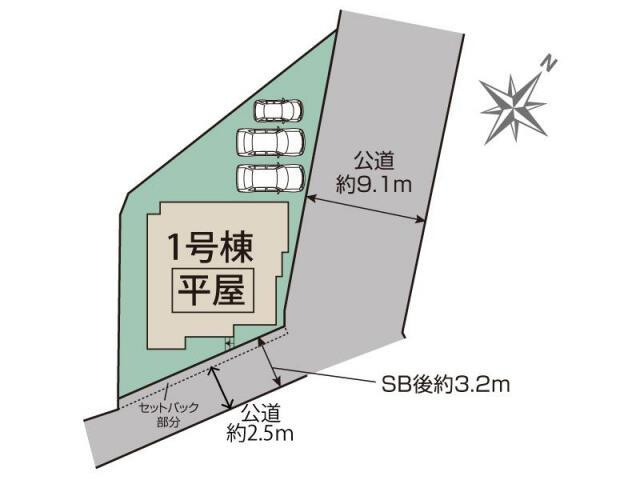 新築戸建て・仲介手数料無料）小牧市本庄郷浦２期１棟／２期１号棟の区画図|小牧市本庄郷浦2期1棟 区画図