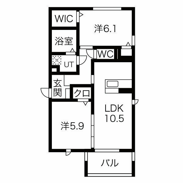 神戸市須磨区衣掛町３丁目のアパートの間取り