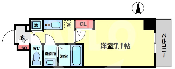 W-STYLE大阪駅前の間取り|W-STYLE大阪駅前　開放感のある間取り