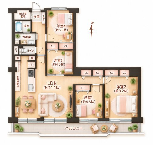 守口ハイライフA棟の間取り|間取り図はいかがですか？ご希望を叶える間取りですか？リビングの広さは？水回りの位置は？カウンターキッチン？など色々な情報が集約されています。弊社ではリフォームなどのご相談も承っております。