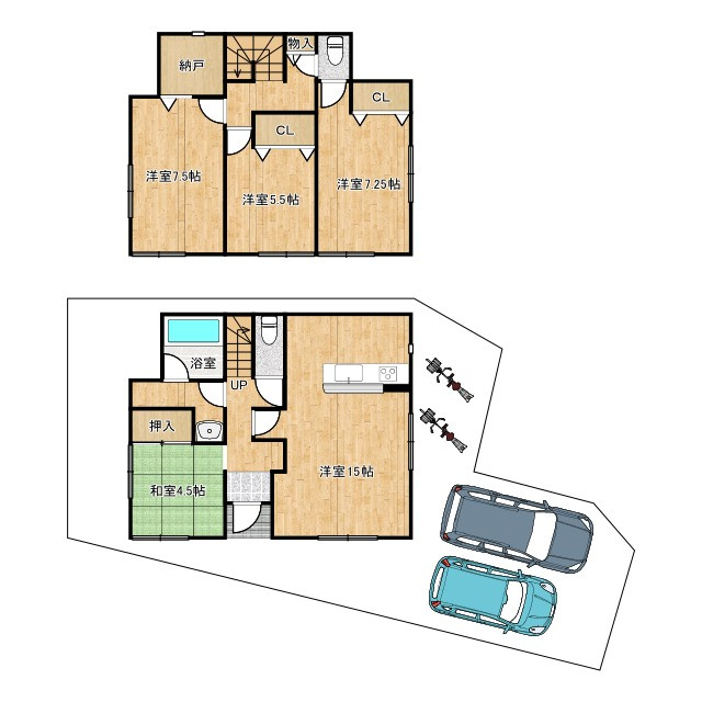 長尾台4丁目戸建の間取り|４LDK 