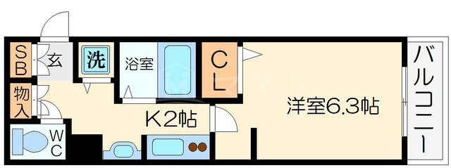 プレサンス難波南アーバニッシュの間取り