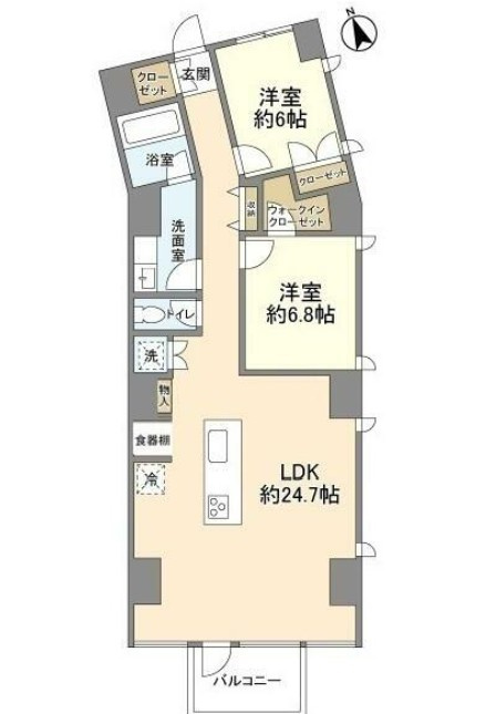 港区麻布十番２丁目の賃貸マンションの間取り