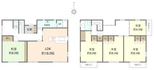 草加市草加二丁目　中古戸建の間取り