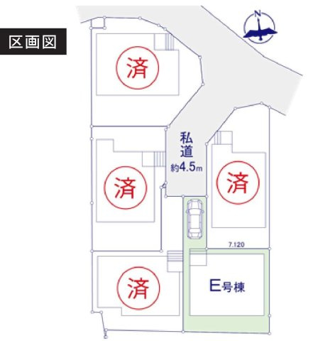 【横浜市戸塚区戸塚町4470全5棟新築戸建て】★仲介手数料無料★（戸塚小学校・戸塚中学校）の区画図