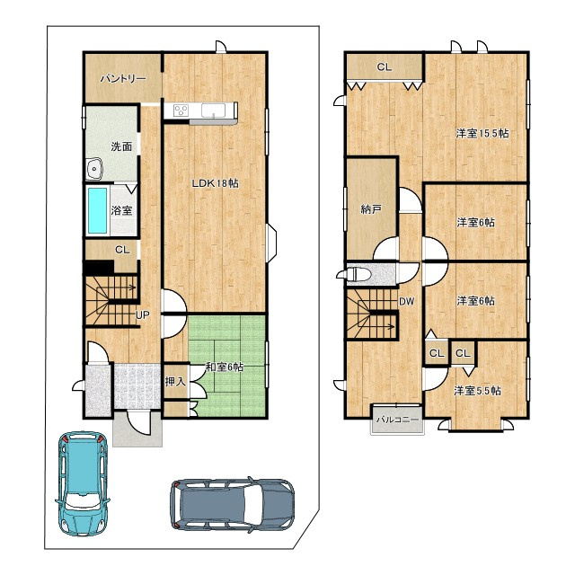 茄子作北町戸建の間取り|5SLDK