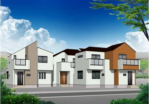 【横浜市戸塚区川上町909-2全3棟新築戸建て】★仲介手数料無料★（川上北小学校・名瀬中学校）の外観パース