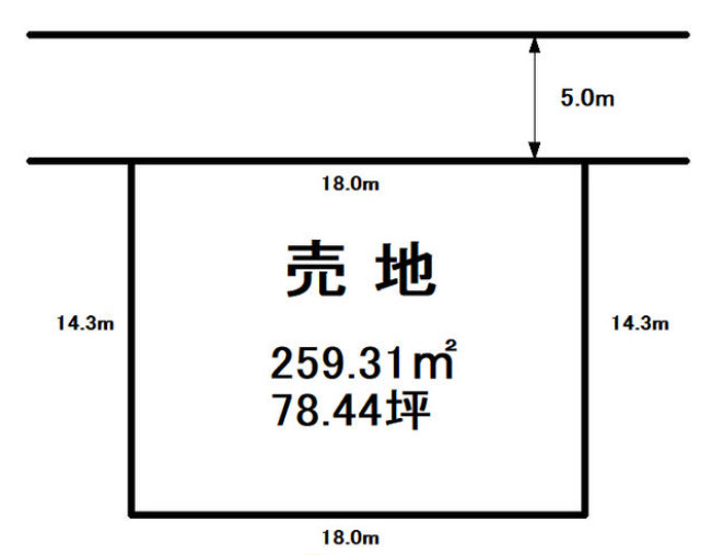 西川田南１丁目土地の土地図