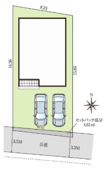 「サービスルーム完備」高知市鏡川町2期1棟　新築一戸建ての区画図|南側道路に面した配置で陽当り良好◎前面道路幅員は約4.0ｍあり車の出し入れもスムーズ♪