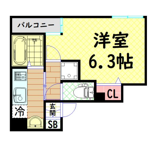 【間取り】 | レオンコンフォート難波西